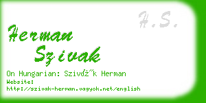 herman szivak business card